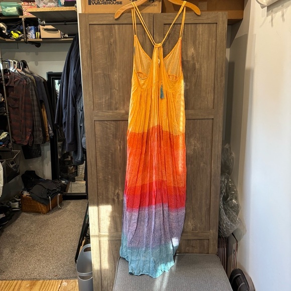 Anthropologie x Carla Weeks Maxi Dress rainbow lightweight - Picture 3 of 11